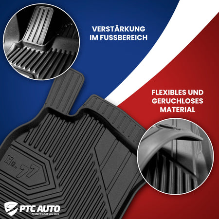Gummimatten mit hohem Rand Audi A6 C6, baujahr 2004 - 03.2006, karosserie kombi vor-facelift, 37.5 cm abstand zwischen den hinteren befestigungen | 77407633