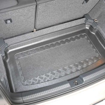 Kofferraumwannen Volkswagen Polo VI, karosserie schrägheck, baujahr 10.2017 - bis heute, unteren kofferraumboden, varioboden im unterster ebene | 193426