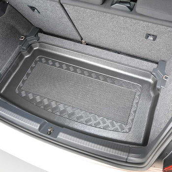 Kofferraumwannen Volkswagen Polo VI, karosserie schrägheck, baujahr 10.2017 - bis heute, unteren kofferraumboden, varioboden im unterster ebene | 193426