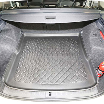 Kofferraumwannen Skoda Enyaq IV Electric, karosserie suv, baujahr 02.2022 - bis heute, oberer kofferraumboden, varioboden in mittelposition | 193989GRD