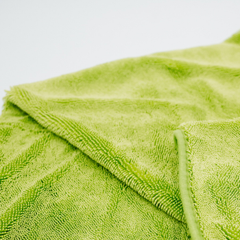 AMOS Powerfluff Ultra-saugfähiges Mikrofaser-Trockentuch, 1000 GSM, 60x80 cm, Grün + GRATIS Handschuh