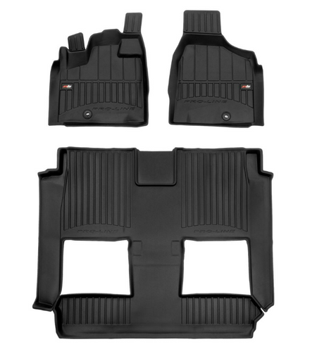 Gummimatten mit hohem Rand Dodge Grand Caravan, baujahr 2007 - 2020, karosserie van schalensitze, hochwertige konsole | 3D409941