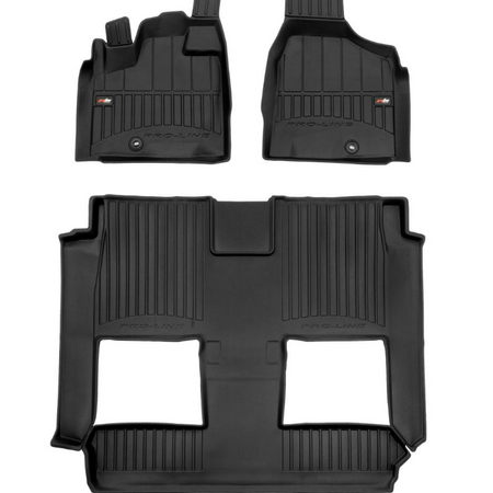 Gummimatten mit hohem Rand Dodge Grand Caravan, baujahr 2007 - 2020, karosserie van schalensitze, hochwertige konsole | 3D409941