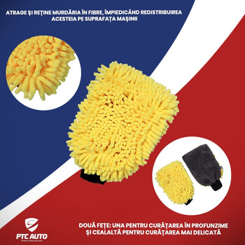 Mikrofaser-Wasch- und Reinigungshandschuh 2in1