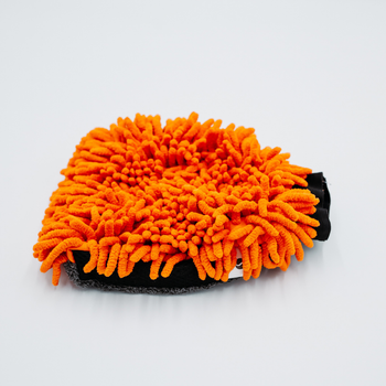 AMOS Powerfluff Ultra-saugfähiges Mikrofaser-Trockentuch, 1000 GSM, 60x80 cm, Orange + GRATIS Handschuh