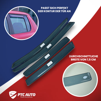 Windabweiser (für Front- und Heckscheiben) Fiat Punto Evo, baujahr 2009 - 2012, karosserie schrägheck, 4 Stück | PV1321X1323