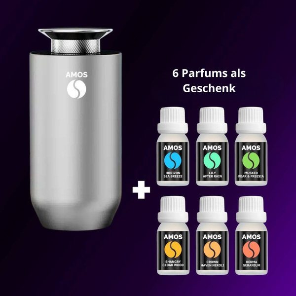 AMOS ONE PACK Smart Diffuser  + 6 verrückte Geschenkparfüms