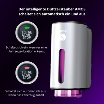 Set Amos Mini Purple – grauer Aromadiffusor + lila Set mit 7 Ersatzdüften