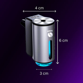 Set Amos Mini Purple – grauer Aromadiffusor + lila Set mit 7 Ersatzdüften