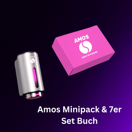 Set Amos Mini Pink – grauer Aromadiffusor + rosa Set mit 7 Ersatzdüften