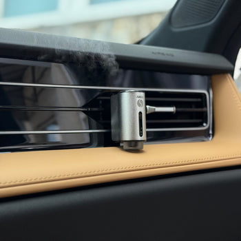 Set Amos Mini Pink – grauer Aromadiffusor + lila Set mit 7 Ersatzdüften