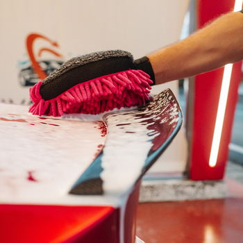 AMOS Powerfluff Ultra-saugfähiges Mikrofaser-Trockentuch, 1000 GSM, 60x80 cm, Rosa + GRATIS Handschuh