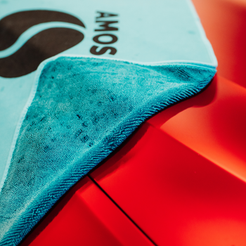 AMOS Powerfluff Ultra-saugfähiges Mikrofaser-Trockentuch, 1000 GSM, 60x80 cm, Blau + GRATIS Handschuh