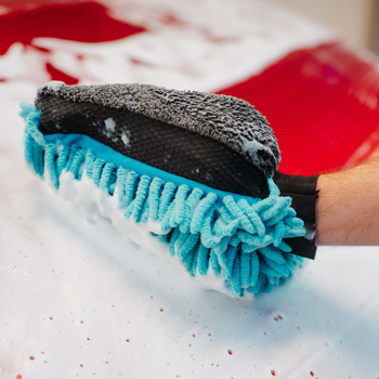 AMOS Powerfluff Ultra-saugfähiges Mikrofaser-Trockentuch, 1000 GSM, 60x80 cm, Blau + GRATIS Handschuh