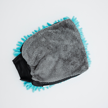 AMOS Powerfluff Ultra-saugfähiges Mikrofaser-Trockentuch, 1000 GSM, 60x80 cm, Blau + GRATIS Handschuh