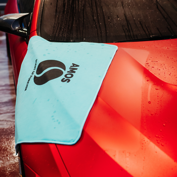 AMOS Powerfluff Ultra-saugfähiges Mikrofaser-Trockentuch, 1000 GSM, 60x80 cm, Blau + GRATIS Handschuh