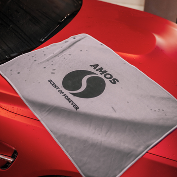 AMOS Powerfluff Ultra-saugfähiges Mikrofaser-Trockentuch, 1000 GSM, 60x80 cm, Grau + GRATIS Handschuh