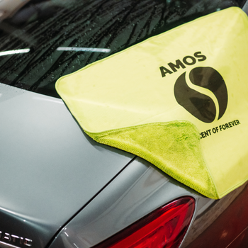 AMOS Powerfluff Ultra-saugfähiges Mikrofaser-Trockentuch, 1000 GSM, 60x80 cm, Grün + GRATIS Handschuh