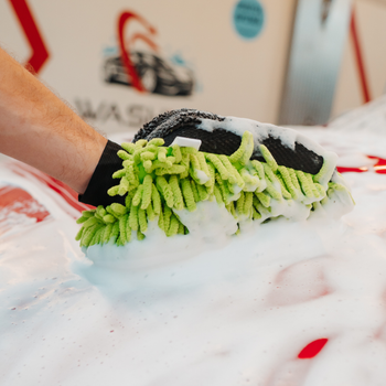 AMOS Powerfluff Ultra-saugfähiges Mikrofaser-Trockentuch, 1000 GSM, 60x80 cm, Grün + GRATIS Handschuh