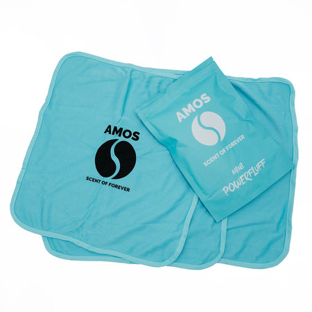 3er Set AMOS Powerfluff Mini Mikrofaser-Tücher, 250 GSM, 40x40 cm, Blau