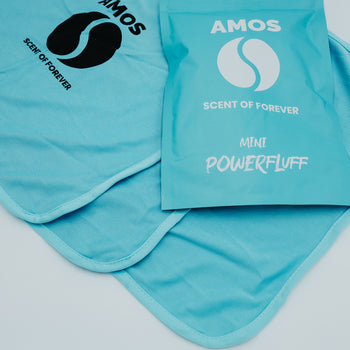 3er Set AMOS Powerfluff Mini Mikrofaser-Tücher, 250 GSM, 40x40 cm, Blau