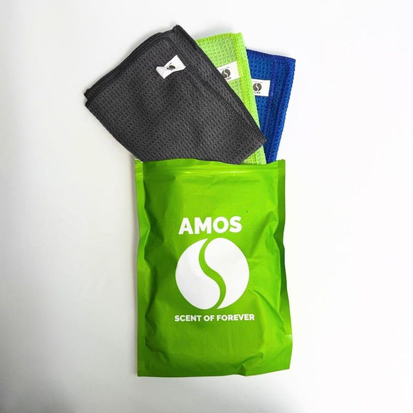 3er Set AMOS Farbige Mikrofaser-Tücher, 400 GSM, 40x40 cm