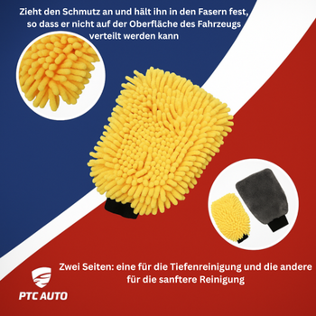 Mikrofaser-Wasch- und Reinigungshandschuh 2in1
